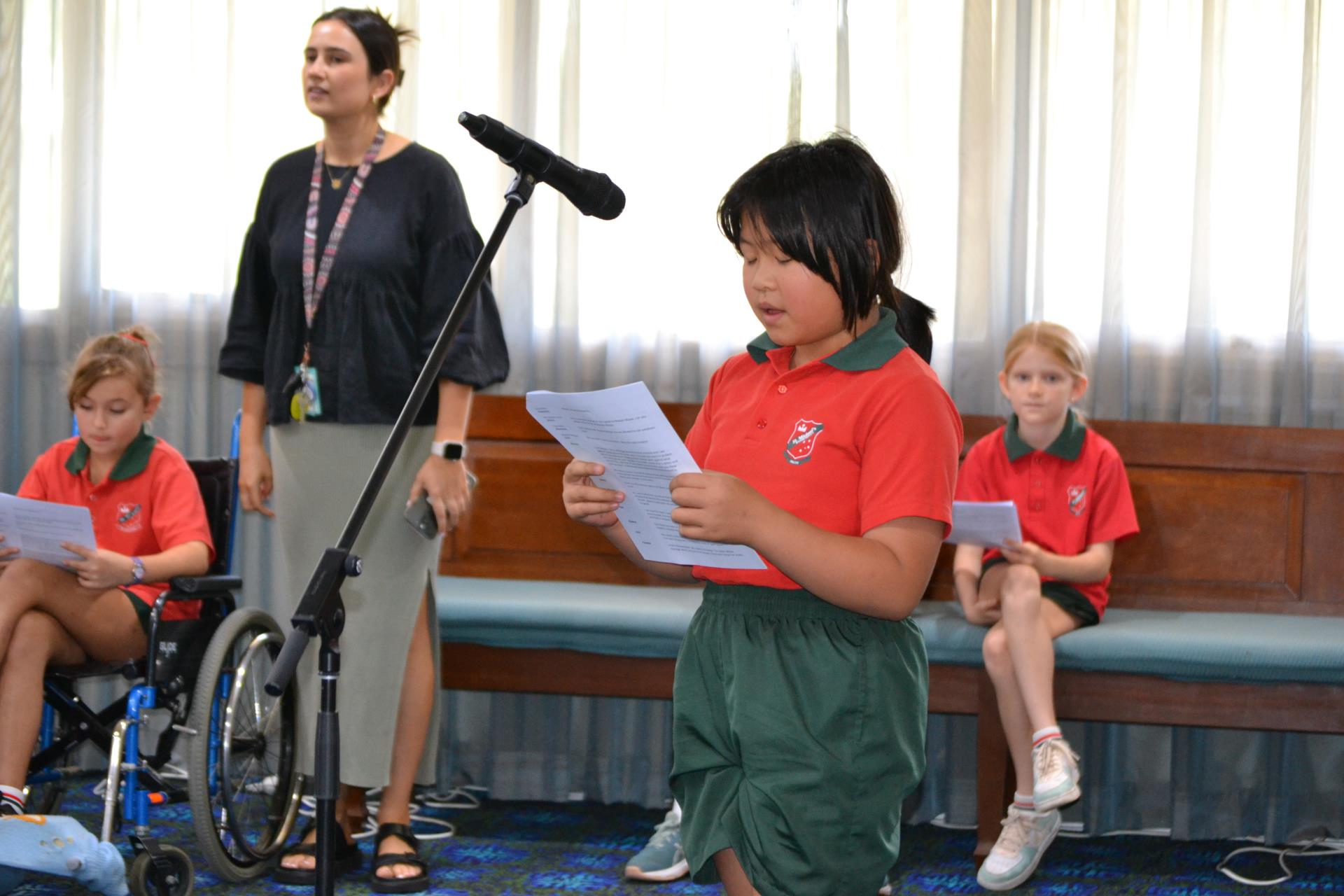 Students from St Michael's School conducting mock council meeting