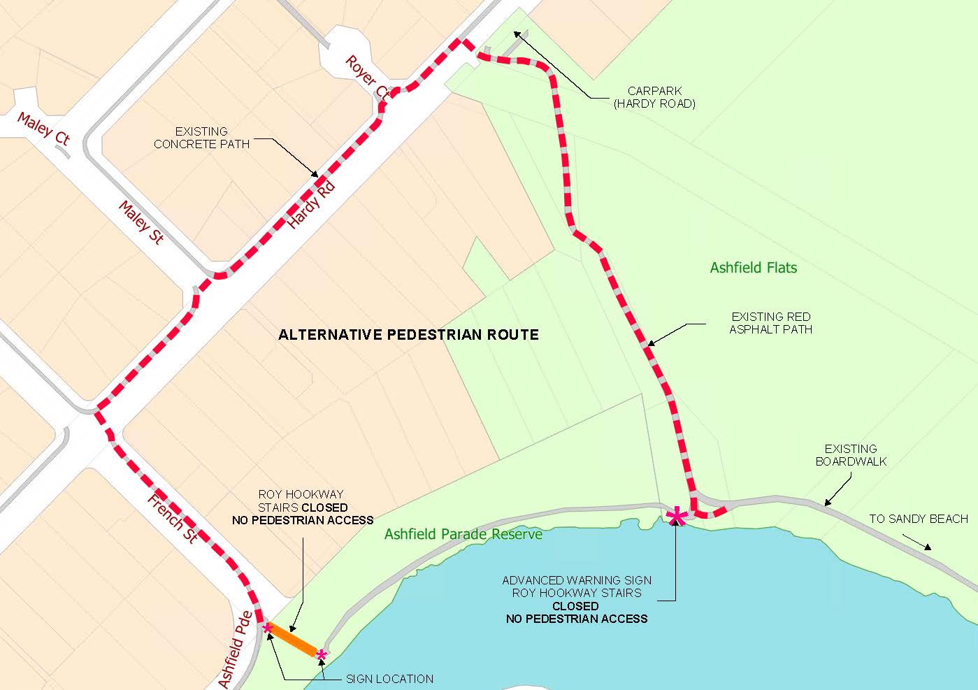 Roy Hookway Stairs Alternative Route Map
