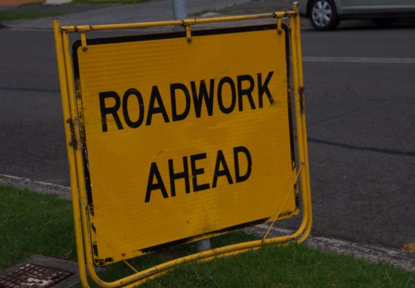 road works ahead