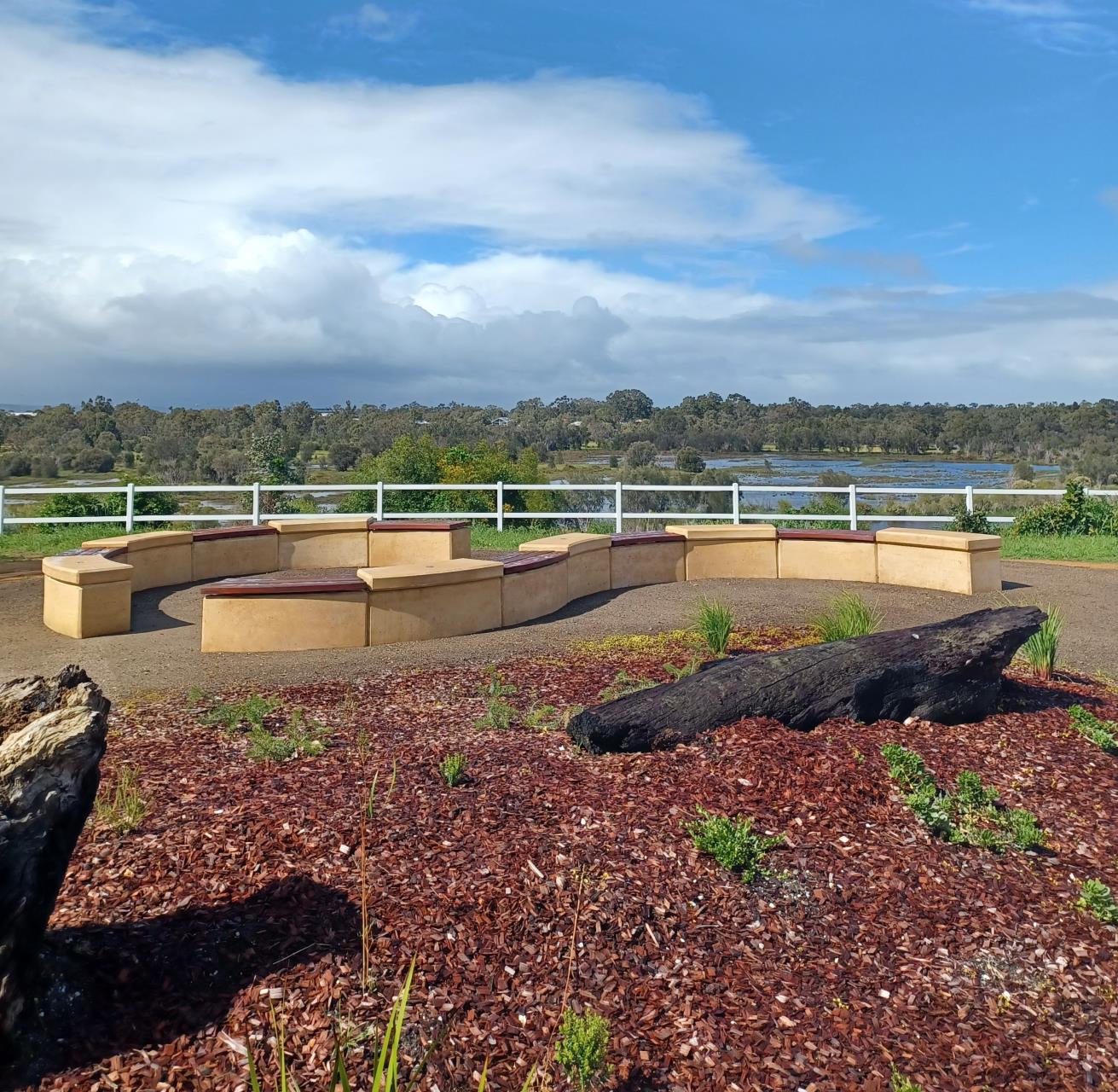 View of garden and outlook to Ashfield Flats